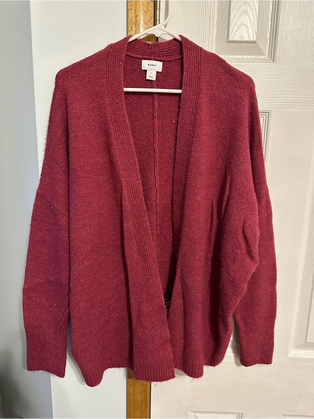 OLD NAVY Women's Open-Front Magenta Cardigan Sweater